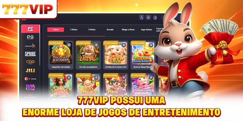 777VIP possui uma enorme loja de jogos de entretenimento