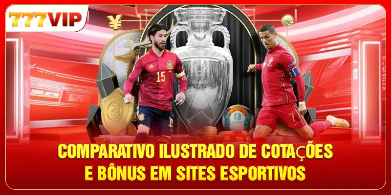 Comparativo ilustrado de cotações e bônus em sites esportivos